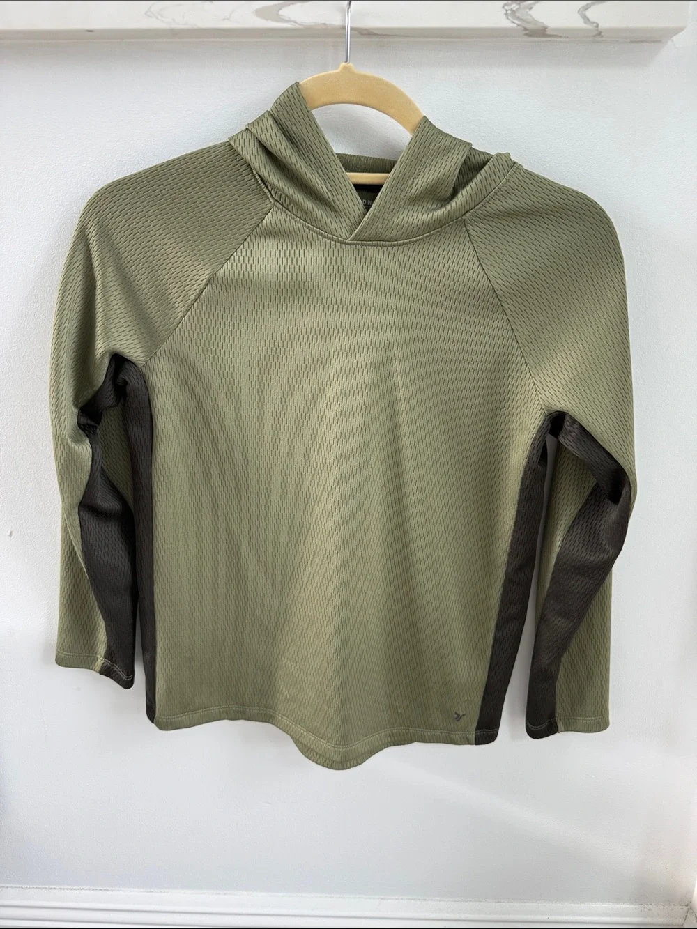 Old Navy Olive Green Crewneck Hoodie with Dark Contrast Panels
